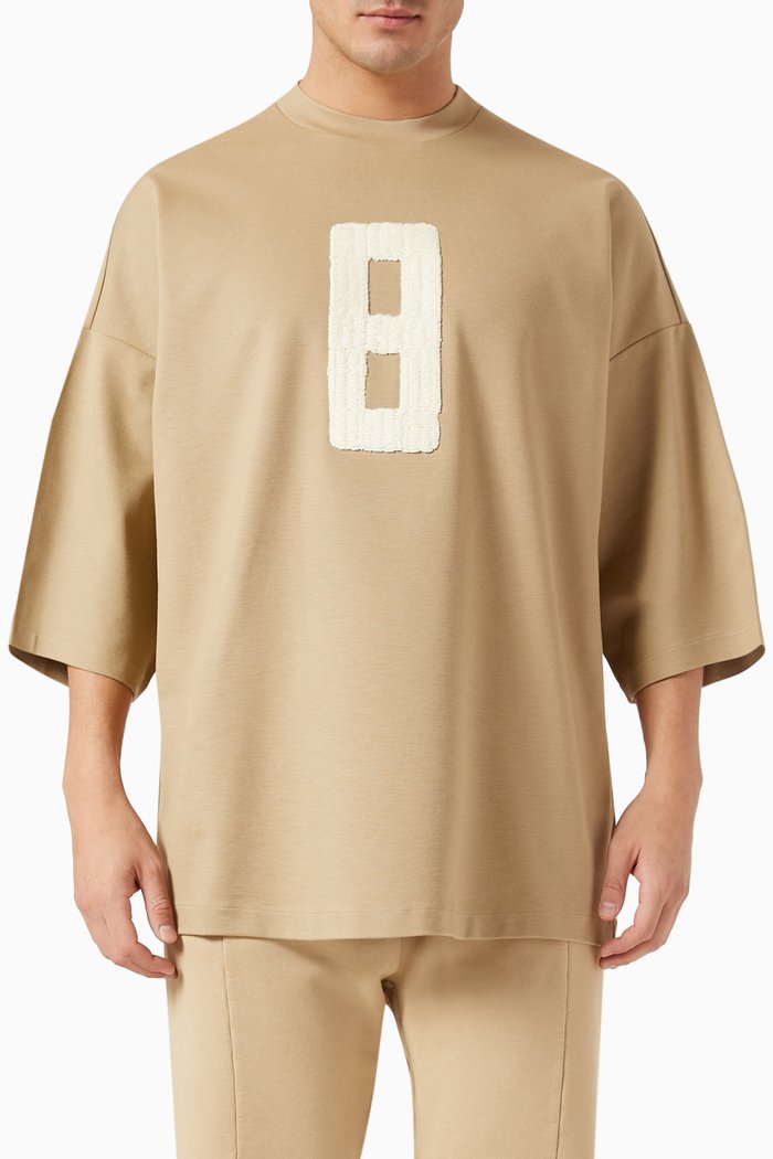 

Embroidered 8 Milano T-shirt in Jersey, Neutral