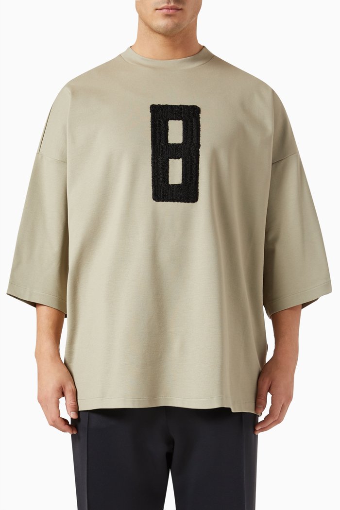 

Embroidered 8 Milano T-shirt in Jersey, Grey