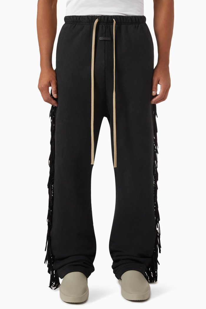 

Fringe Sweatpants in Cotton, Black