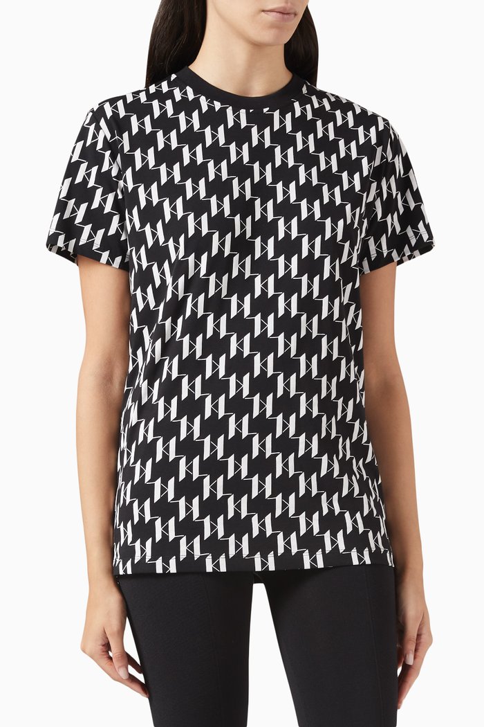 

Monogram T-shirt in Organic Cotton, Black