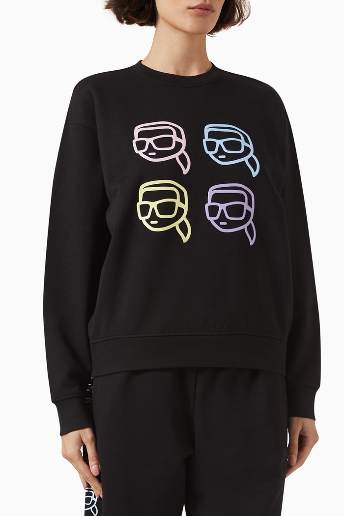 

K/Ikonik Outline Sweatshirt in Organic Cotton, Black