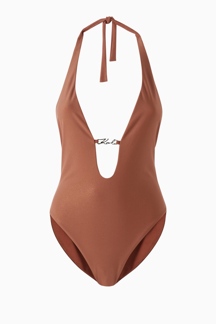 DNA One-piece Swimsuit in Glitter-jersey, Orange