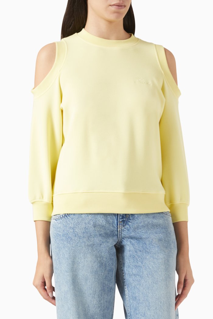 

Feminine Logo Sweatshirt in Modal-blend, Yellow