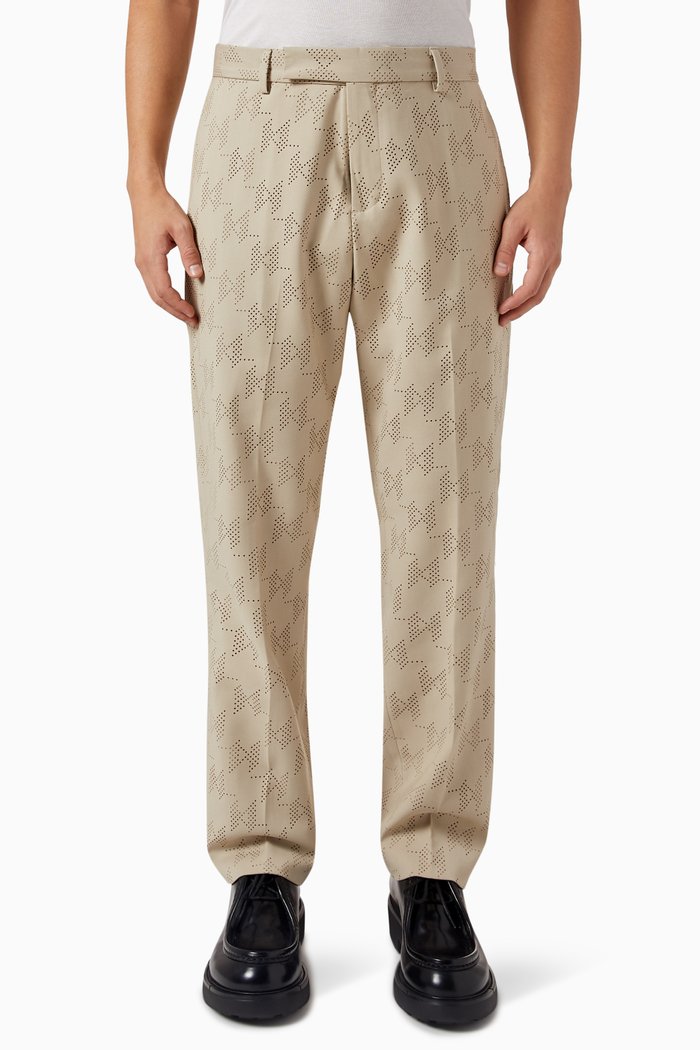 

Monogram Straight-leg Pants, Neutral