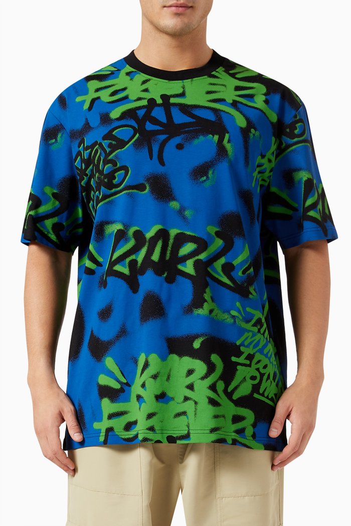 

x Crapule2000 KLJ Grafiti T-shirt in Organic Cotton Jersey, Multicolour