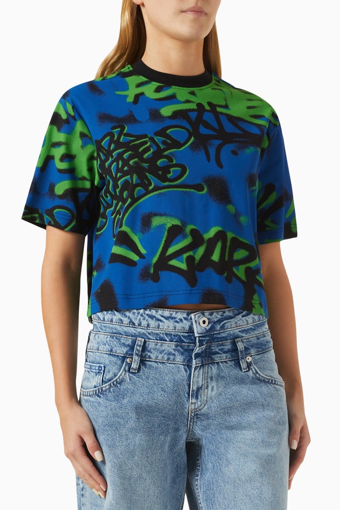 

x Crapule2000 Graffiti T-shirt in Organic Cotton-jersey, Multicolour