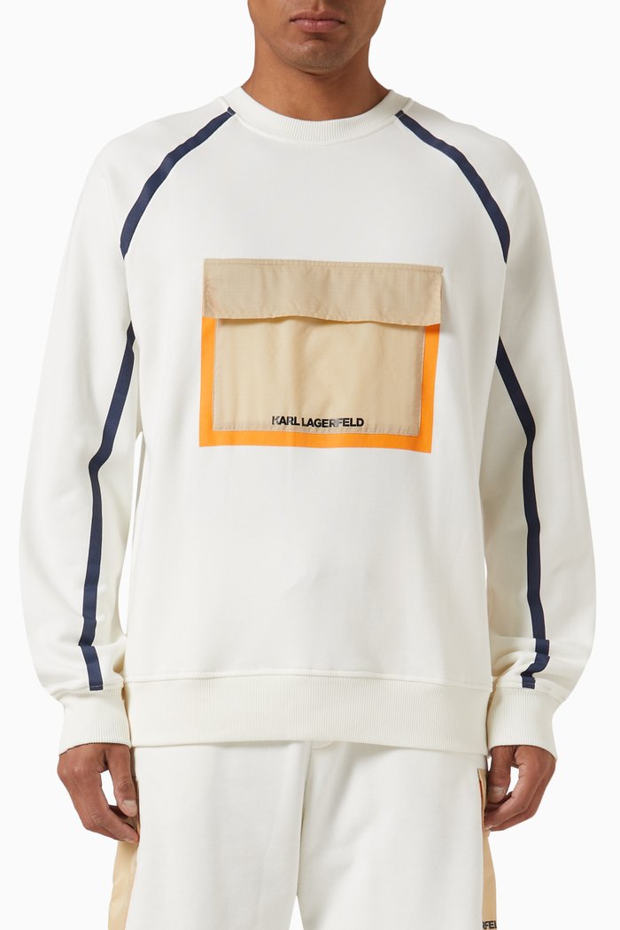 

Contrast Pocket Sweatshirt, Purple