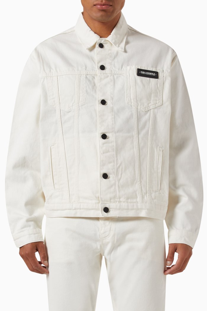 

Logo Jacket in Denim, White
