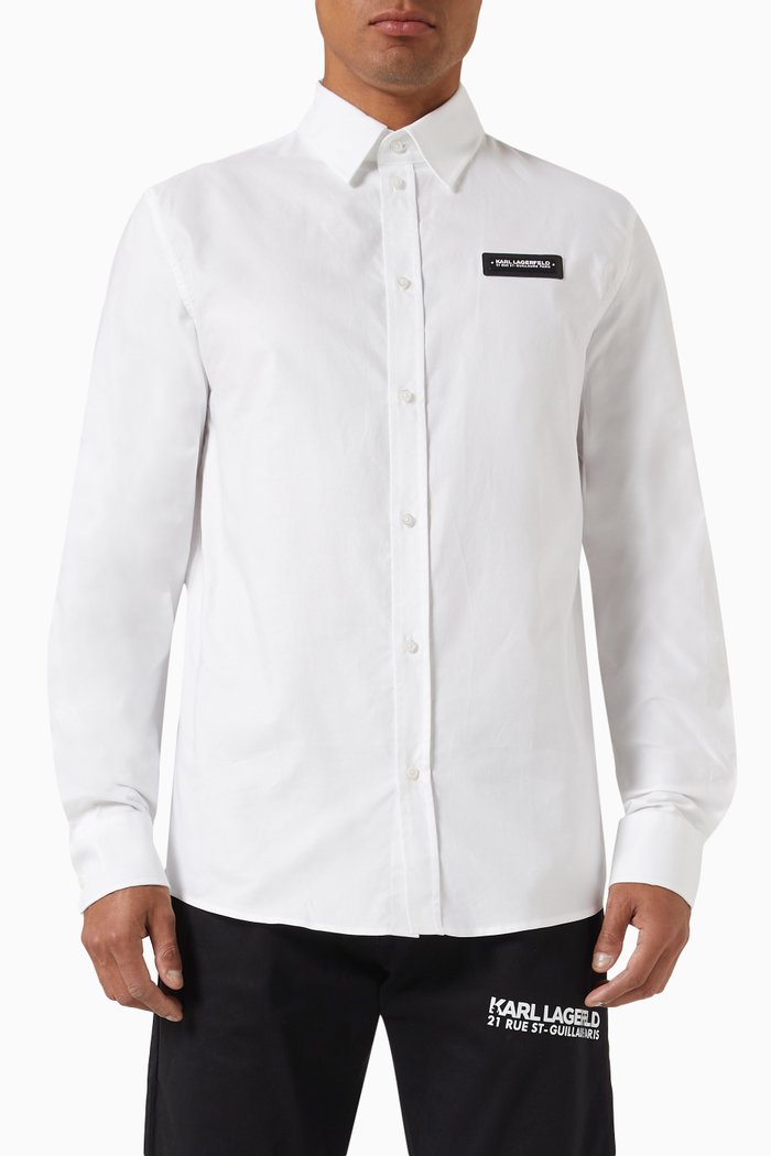 Logo Oxford Shirt in Cotton, White