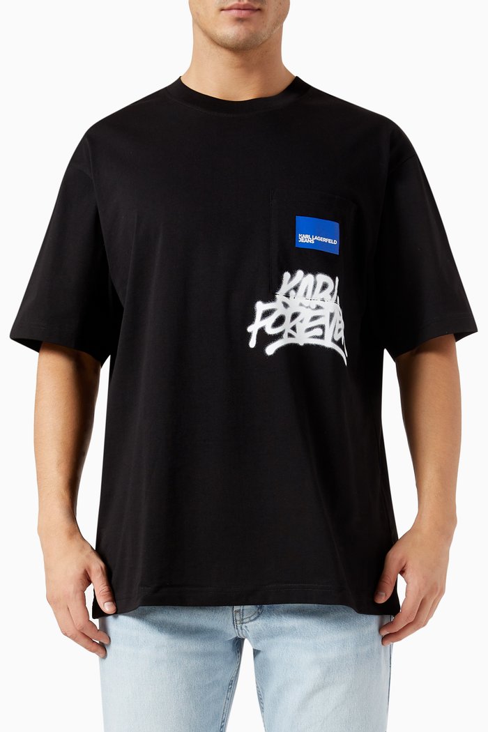 

x Crapule2000 KLJ Grafiti T-shirt in Organic Cotton Jersey, Black