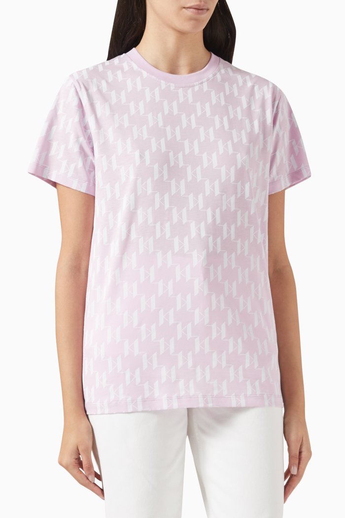 

Monogram T-shirt in Organic Cotton, Purple
