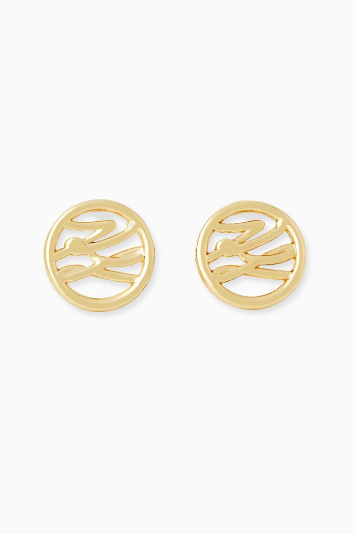 

Kautograph Charm Stud Earrings in Metal, Gold