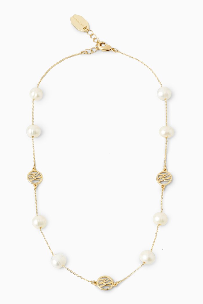 

K/Autograph Pearls Charm Necklace in Metal, Gold