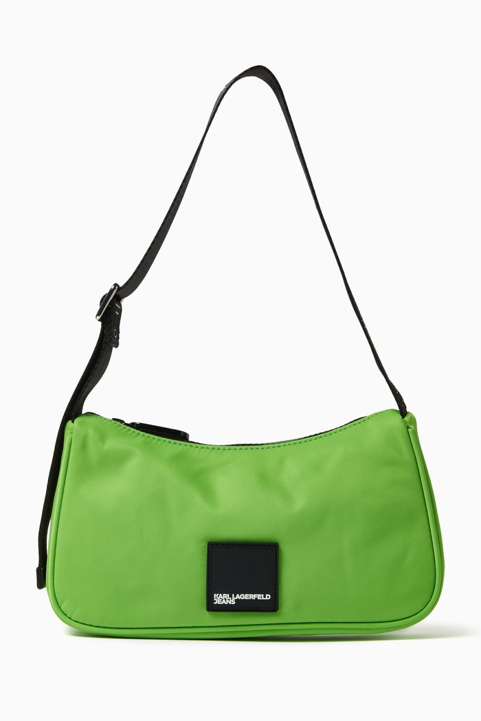 Urban Baguette Shoulder Bag in Nylon, Green