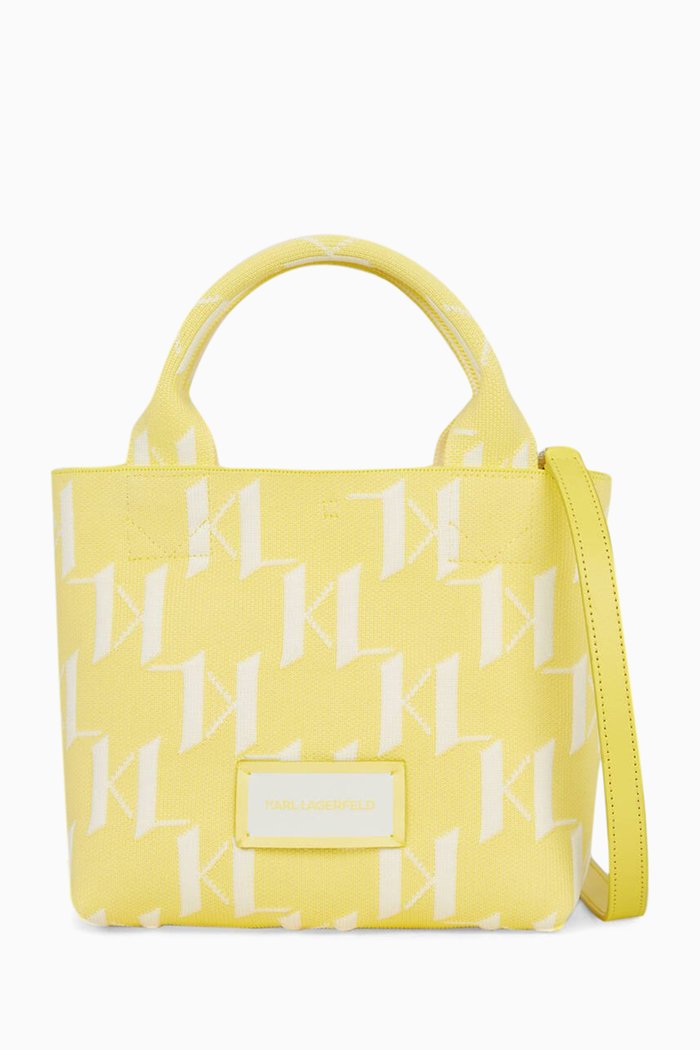 K/Monogram Knit Tote Bag, Yellow