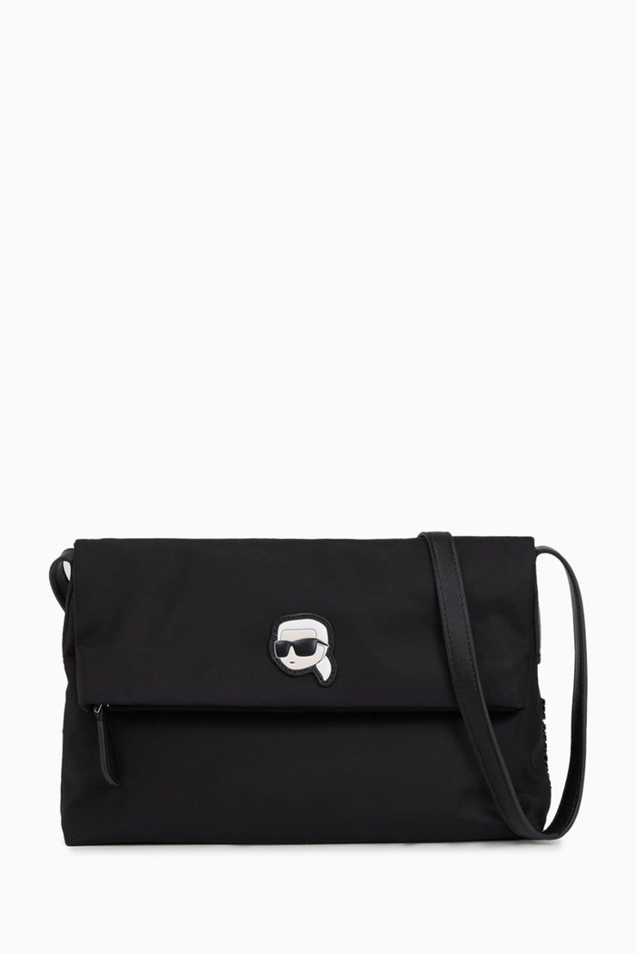 

K/Ikonik Folded Crossbody Bag in Nylon, Black