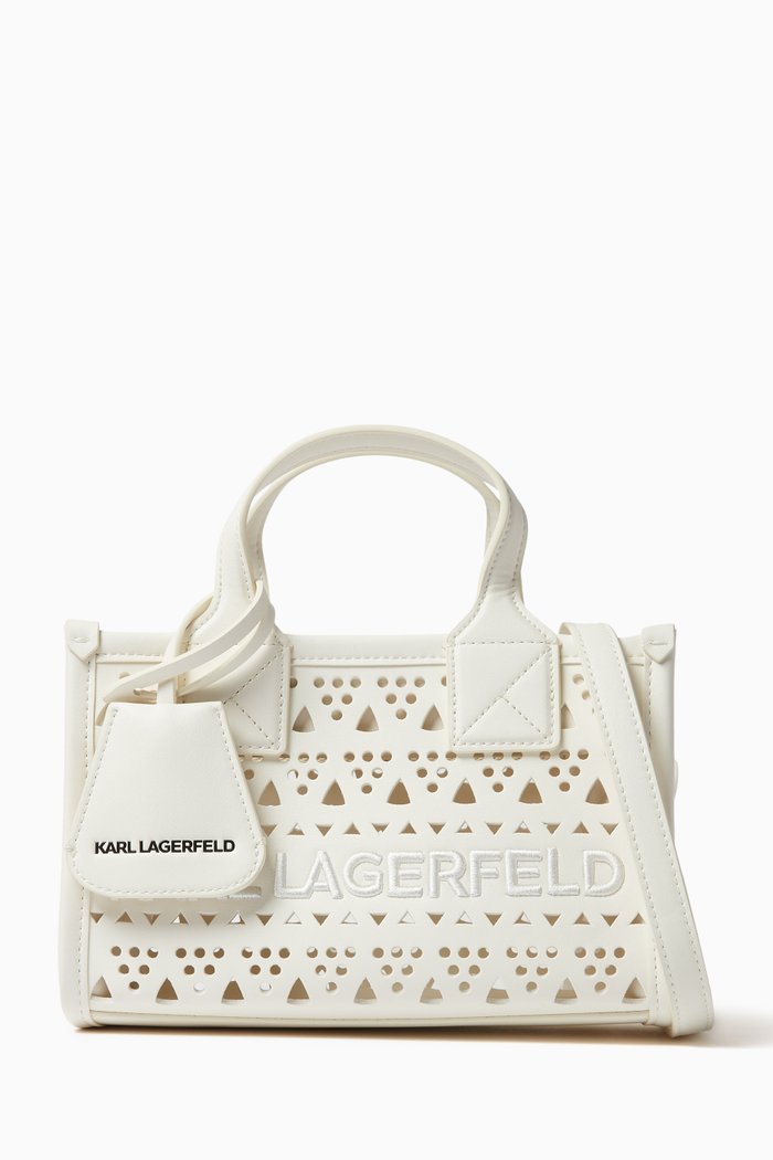 

Small K/SKUARE Perforated Tote Bag, White