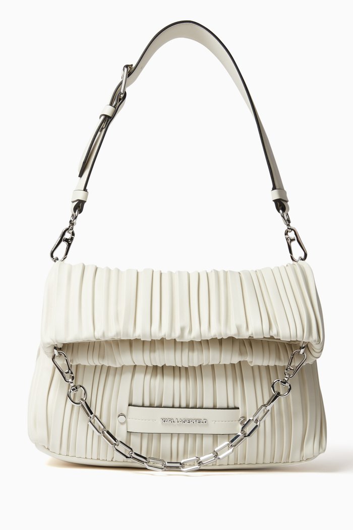 

Medium K/Kushion Folded Tote Bag in Faux Leather, White