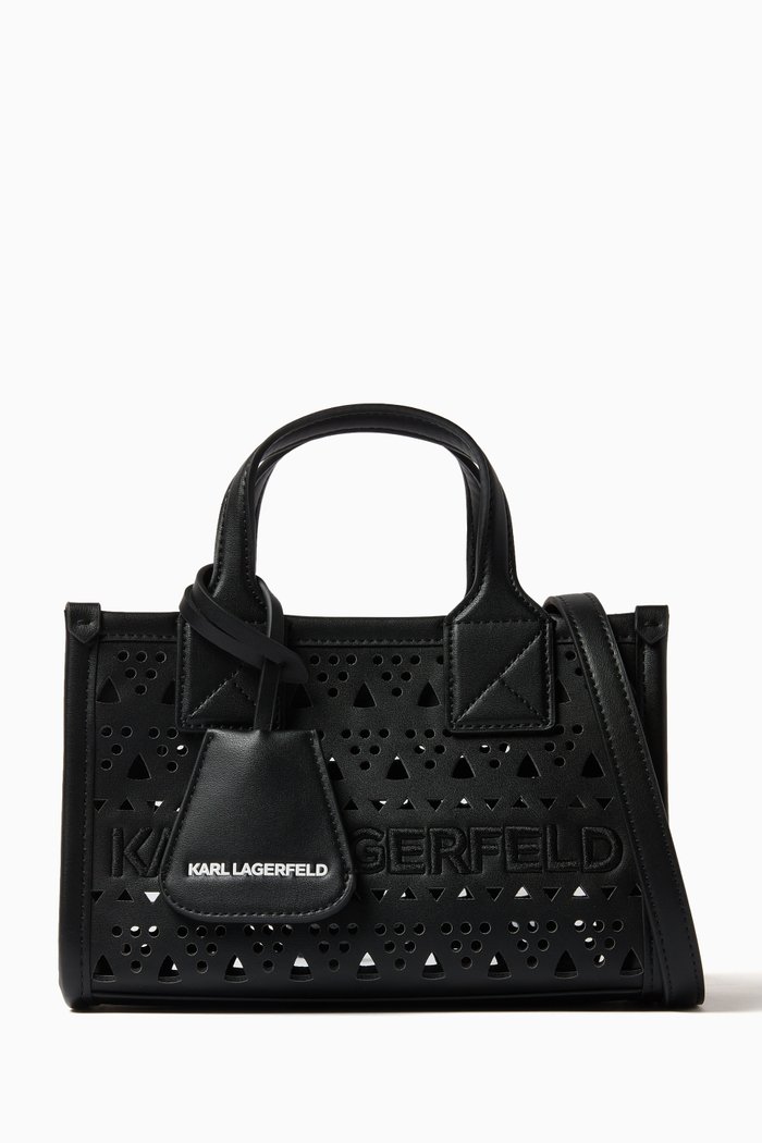 

Small K/SKUARE Perforated Tote Bag, Black
