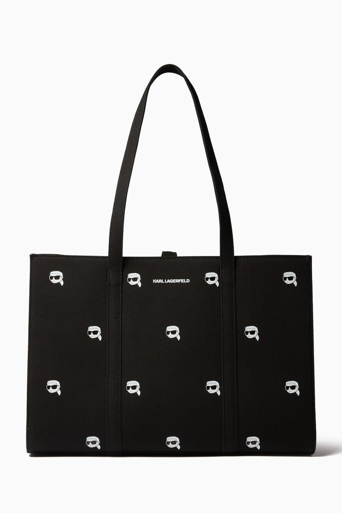 

Small Ikonik Tote Bag in Canvas, Black