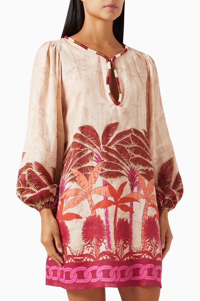 

San Marco Mini Dress in Linen, Pink