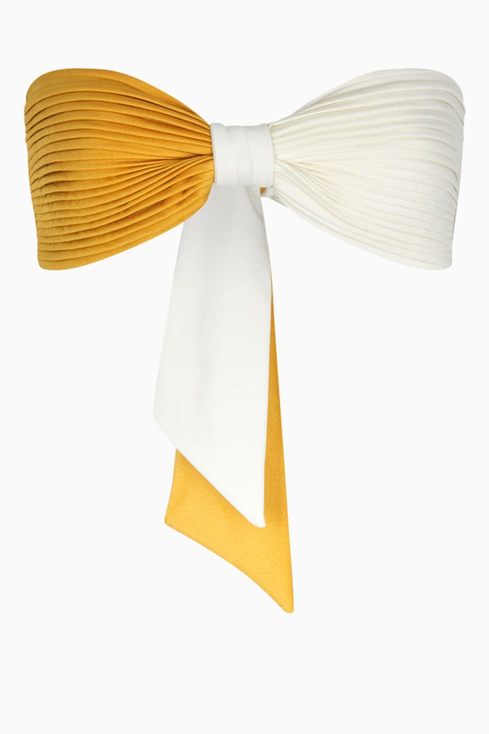 

Tropico Pleated Top in Stretch Nylon/, Yellow