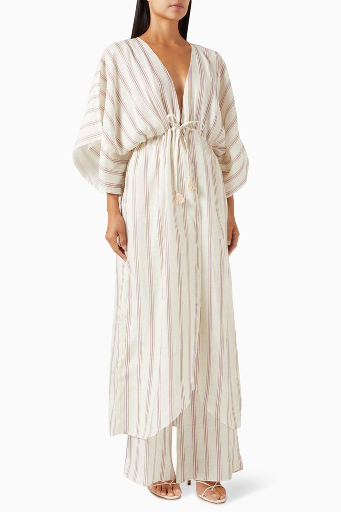 

San Cipriano Midi Tunic in Linen, Neutral