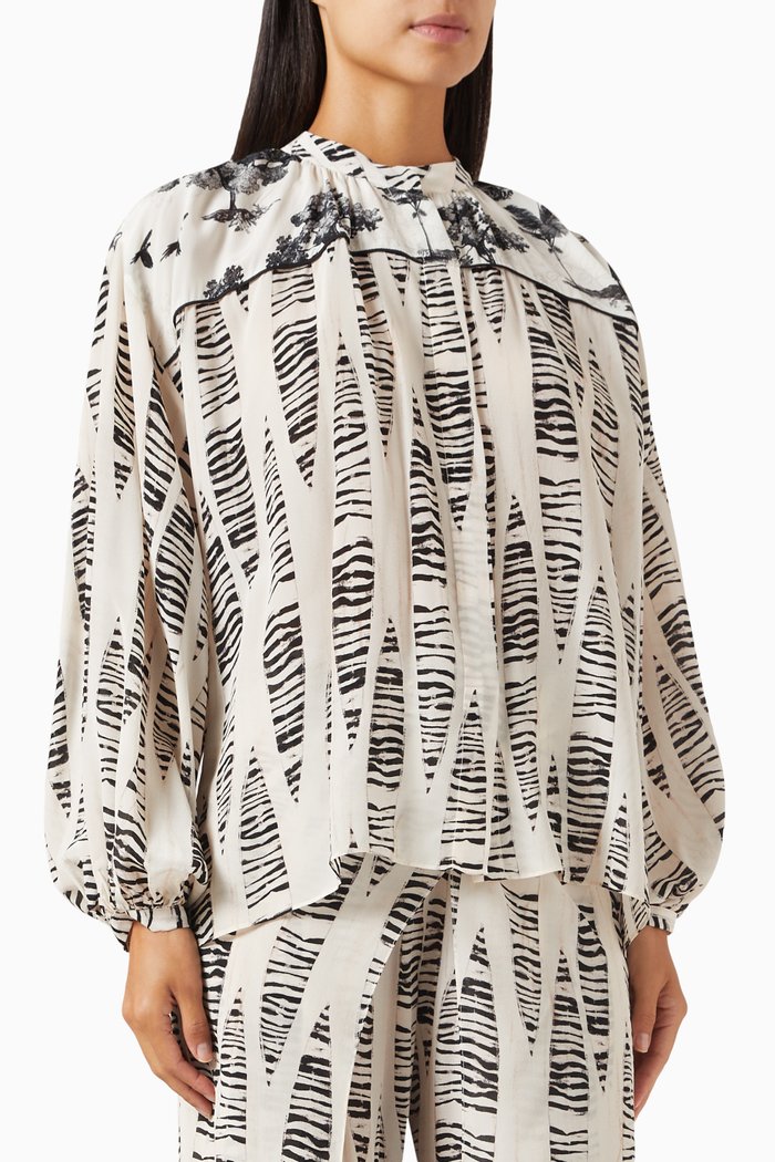 La Voragine Shirt in Crepe de Chine, Multicolour
