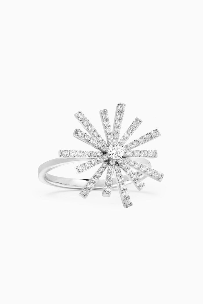 Daw Diamond Ring in 18kt White Gold, Silver