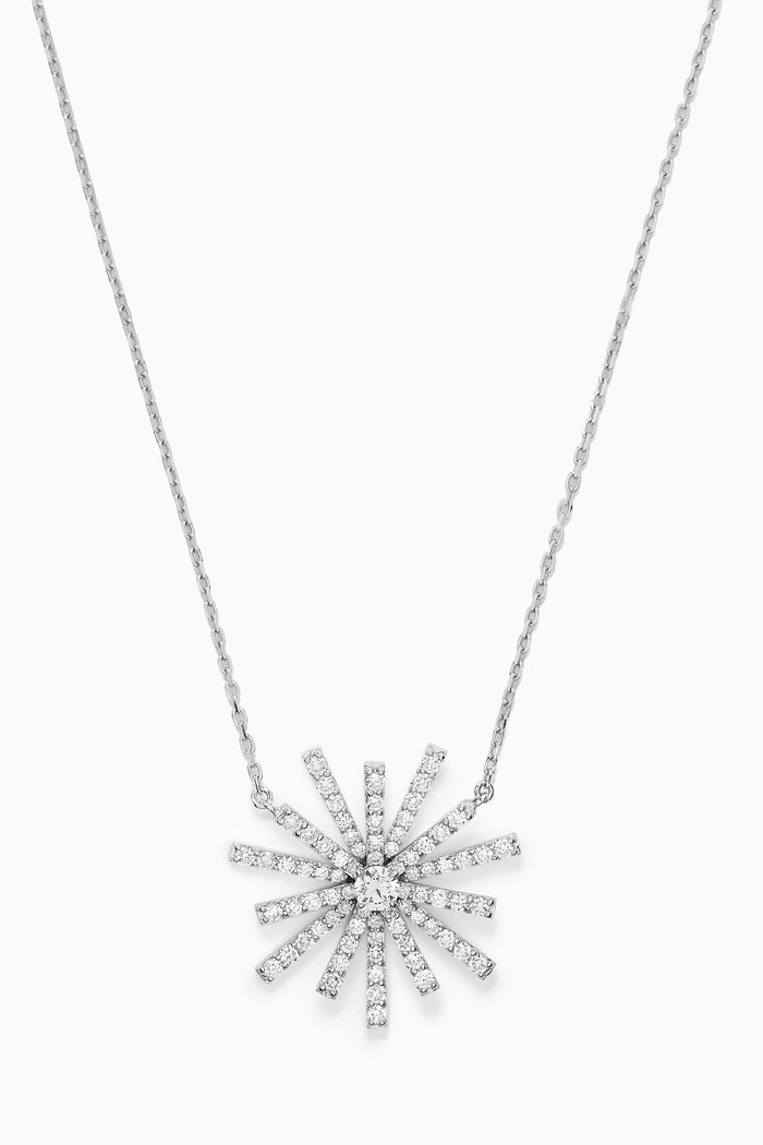 Daw Diamond Necklace in 18kt White Gold, Silver