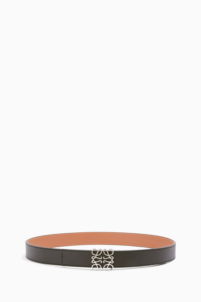 

Anagram Reversible Belt in Calfskin, Black