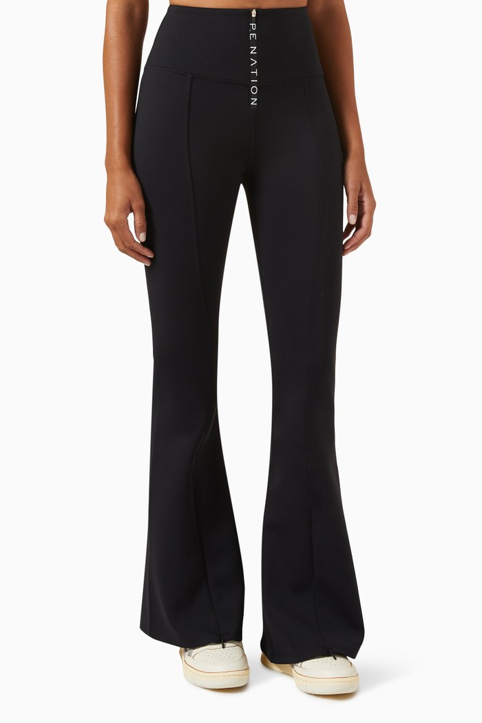 

Taper Logo Leggings in Stretch Nylon, Black