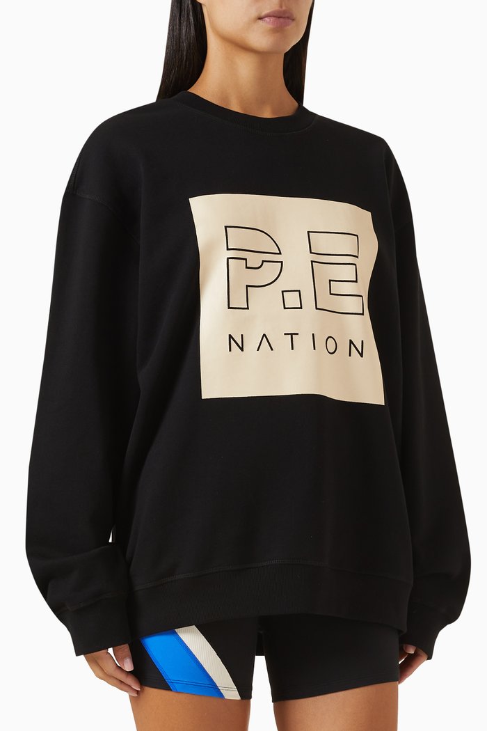 

Cut Shot Sweatshirt in Organic-cotton, Black