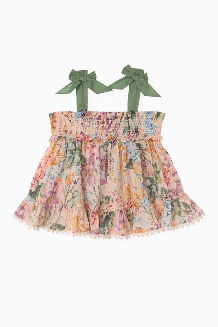 

Halliday Shirred Top in Cotton, Multicolour