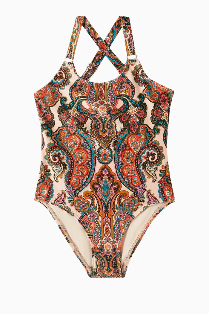 

Ottie Wide Strap Swimsuit in Lycra, Multicolour
