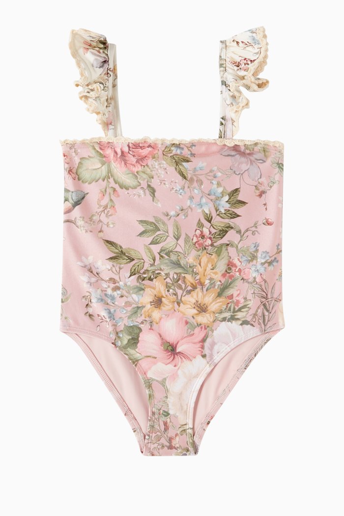 

Waverly Trim Bandeau Swimsuit in Lycra, Pink