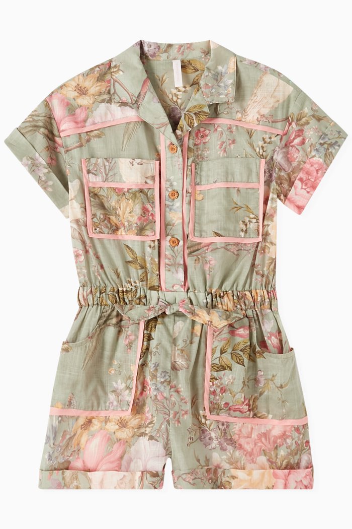 

Waverly Pocket Detail Playsuit in Cotton, Green