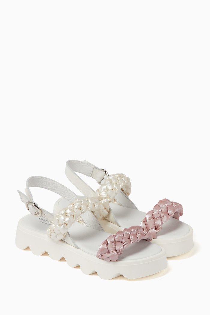 

Braided Strap Sandals, White