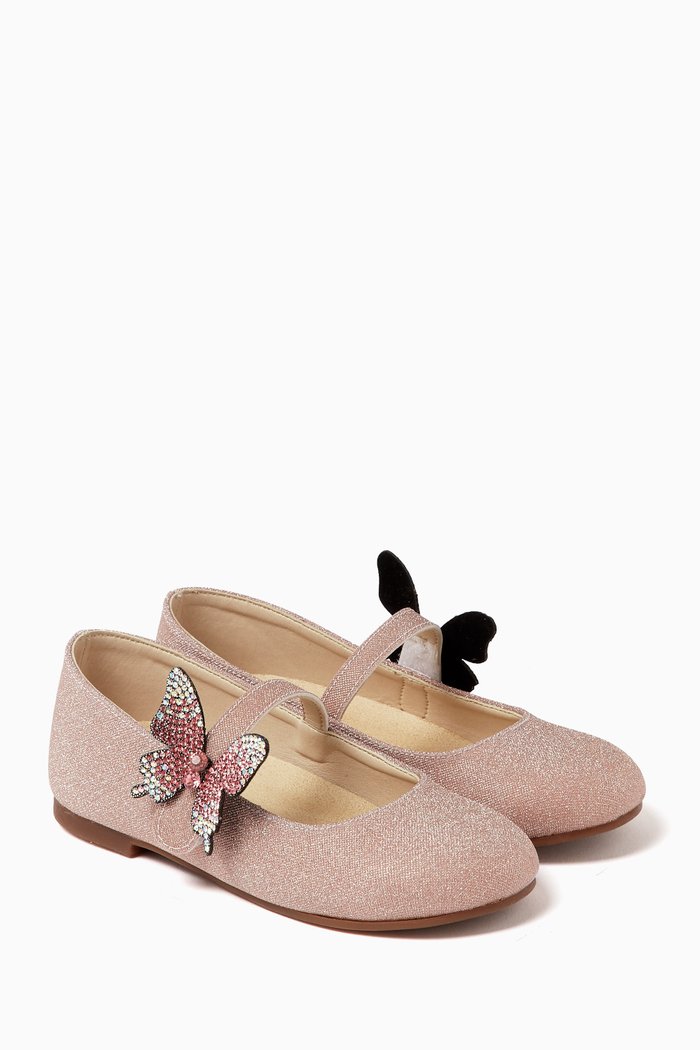

Embellished Butterfly Ballerina Shoes, Pink