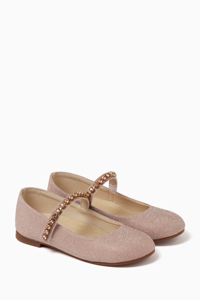 

Crystal-embellished Ballerina Shoes, Pink