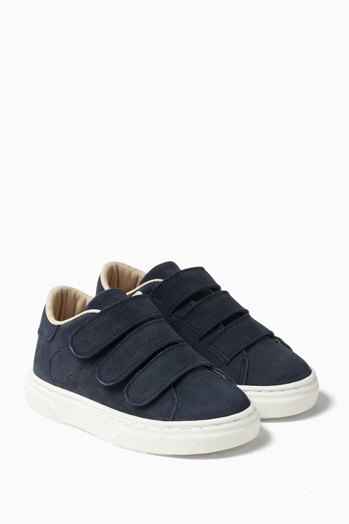 

Velcro Strap Sneakers in Suede, Blue