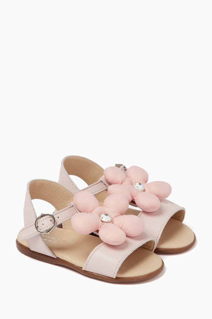 

Flower Embellished Sandals, Pink