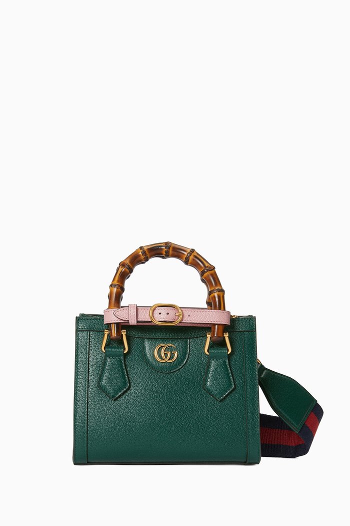 

Mini Diana Tote Bag in Leather, Green