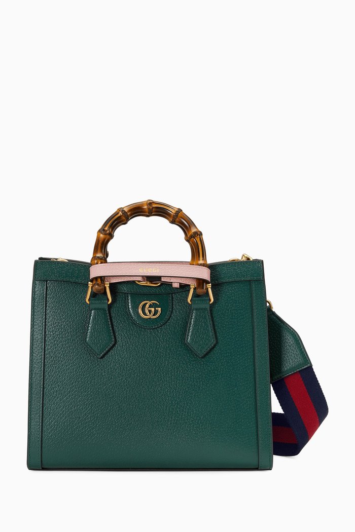 

Small Diana Tote Bag in Leather, Green