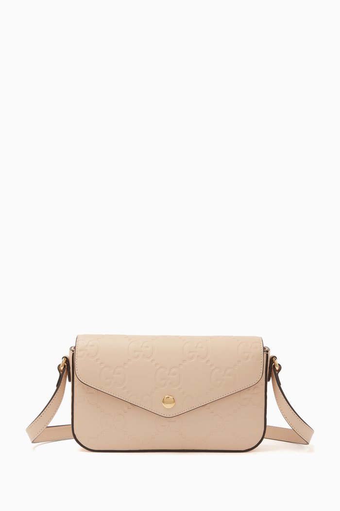 

Super Mini GG Shoulder Bag in Leather, Neutral