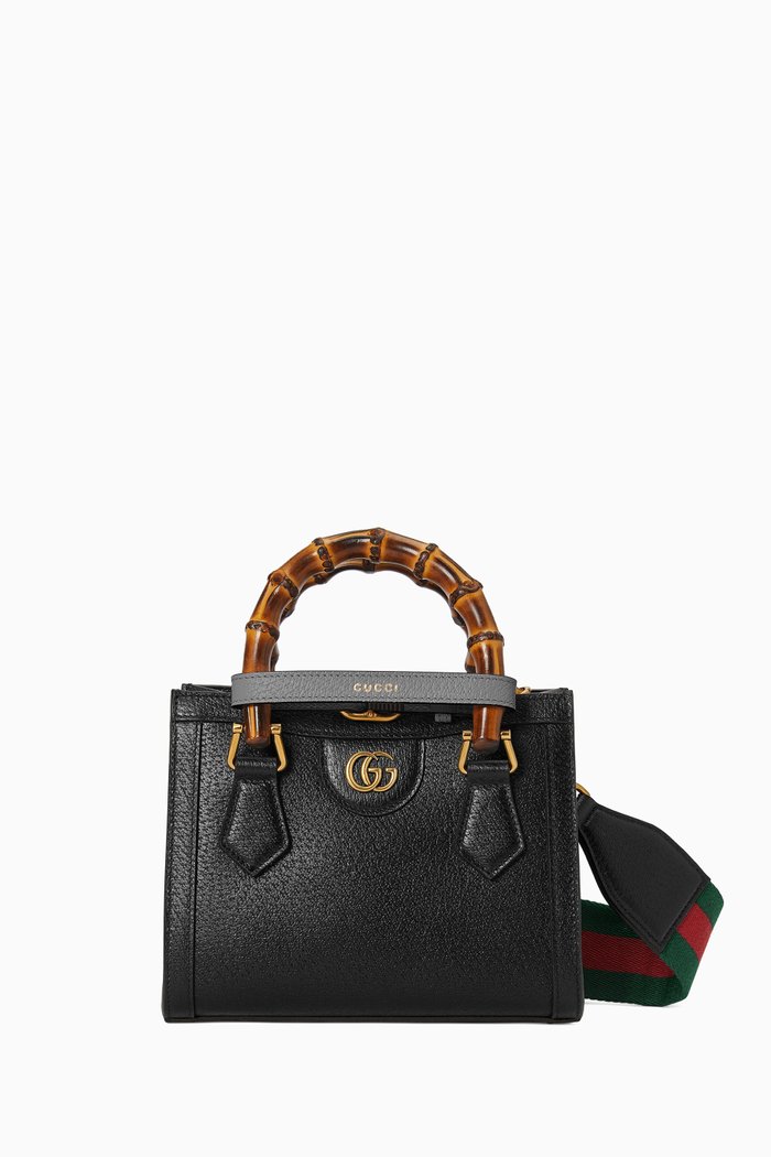 

Mini Diana Tote Bag in Leather, Black