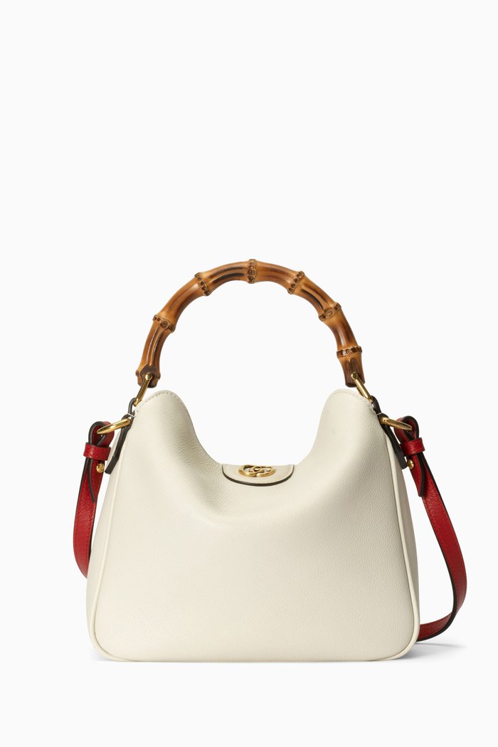 

Small Diana Shoulder Bag in Leather, White