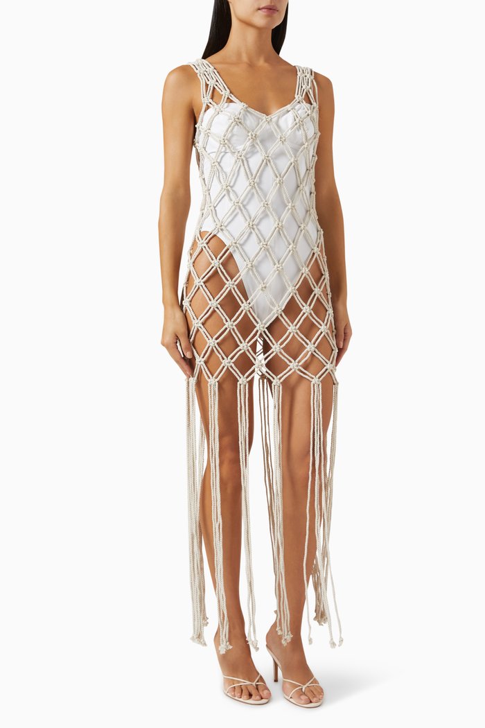 

Oceane Tissue Cover-up Dress, White
