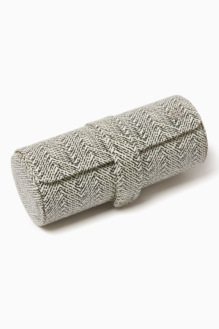 

Marlow 3-watch Roll in Snakeskin-embossed Leather, Black