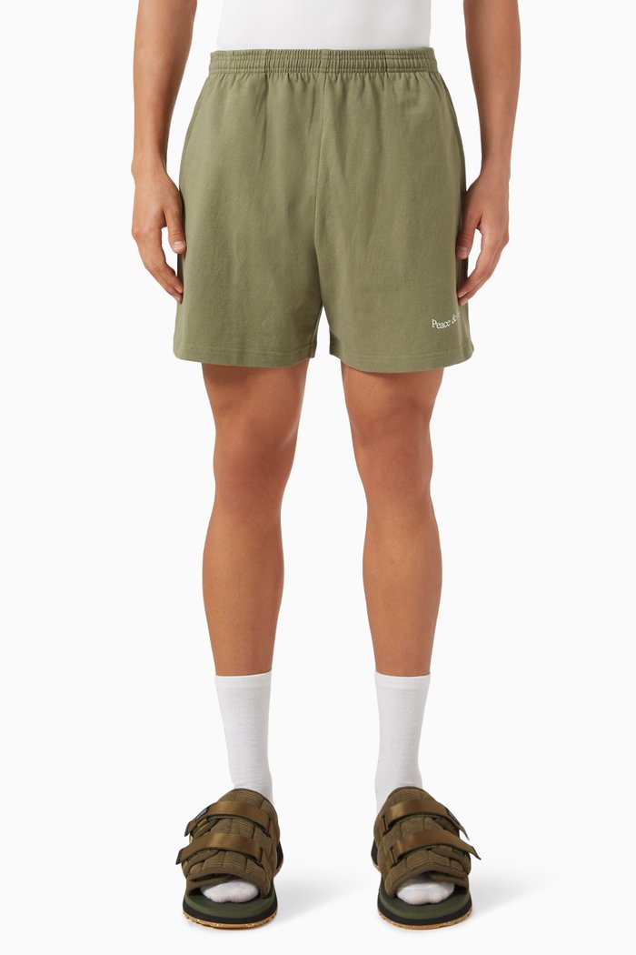Wordmark Sweatshorts in Cotton, Green